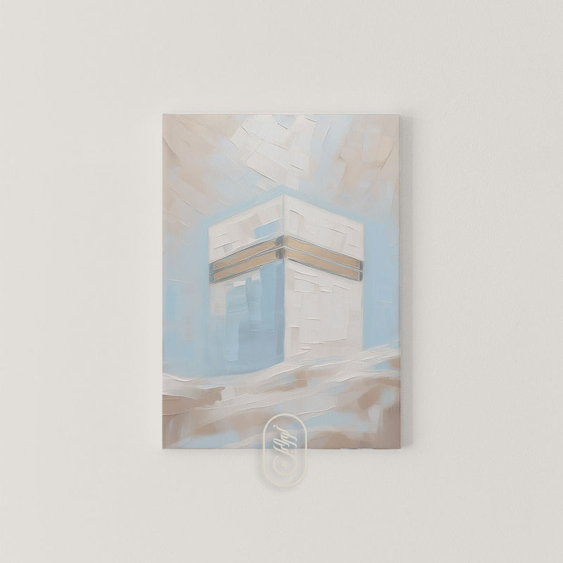 CANVAS | Modern Beige and Blue Abstract | Kaaba #1