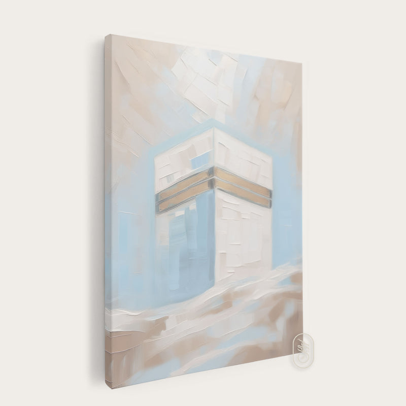 CANVAS | Modern Beige and Blue Abstract | Kaaba #1