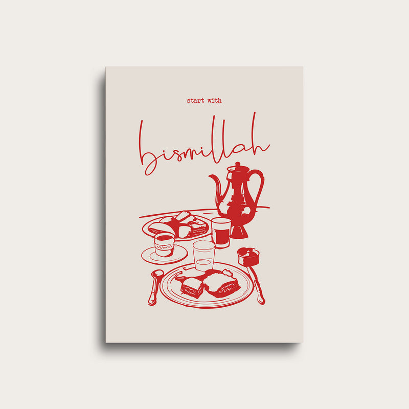 Start with Bismillah Illustration | Red