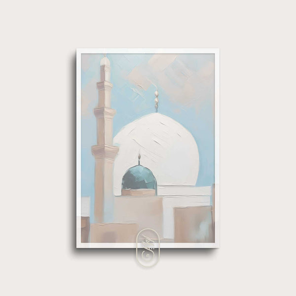Modern Beige & Blue Abstract | Mosque #1
