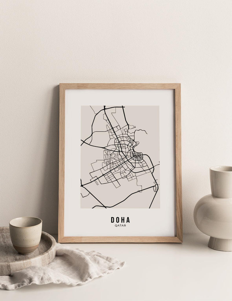 Beige Street Map, Doha - Doenvang