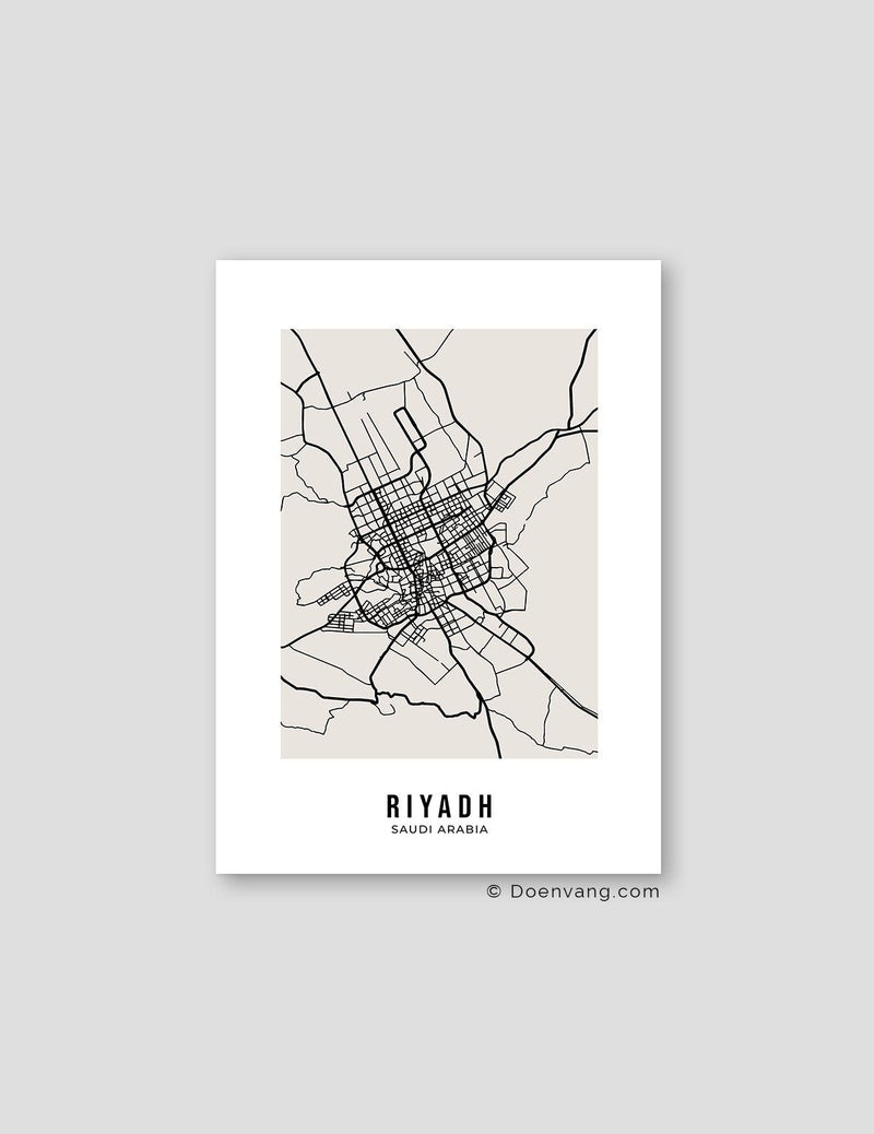 Beige Street Map, Riyadh - Doenvang