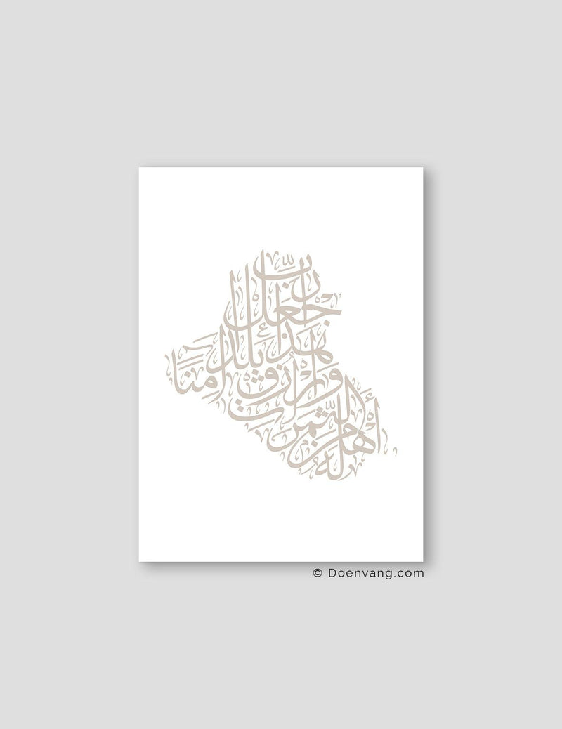 Calligraphy Iraq, White / Stone - Doenvang