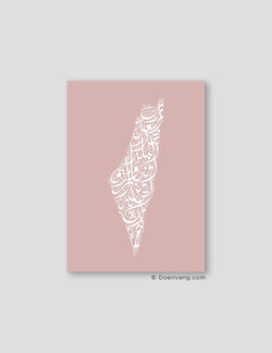 Calligraphy Palestine, Pink / White - Doenvang